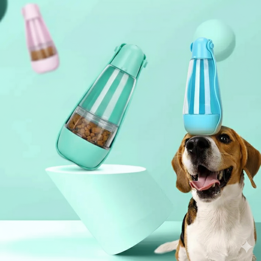 Draagbare multifunctionele waterfles voor honden