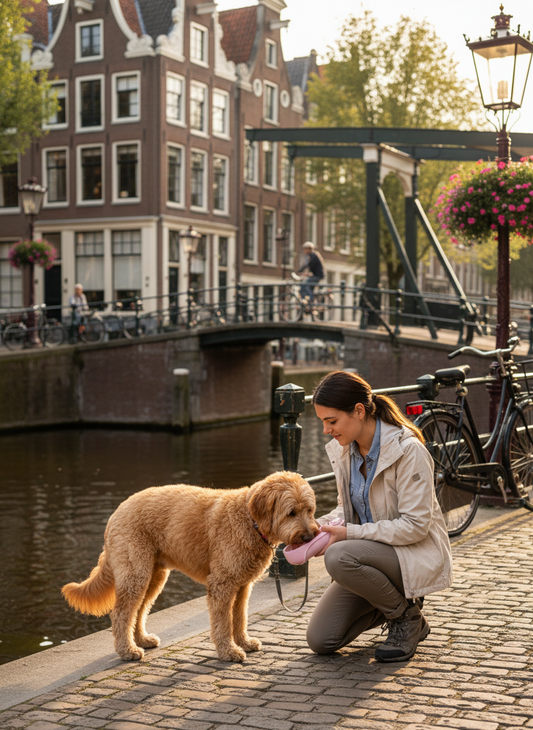 Draagbare multifunctionele waterfles voor honden